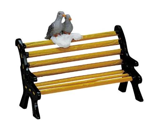 Lemax Metal Bench With Perched Pigeons 4 Lemax Metal Bench With Perched Pigeons - Image 2