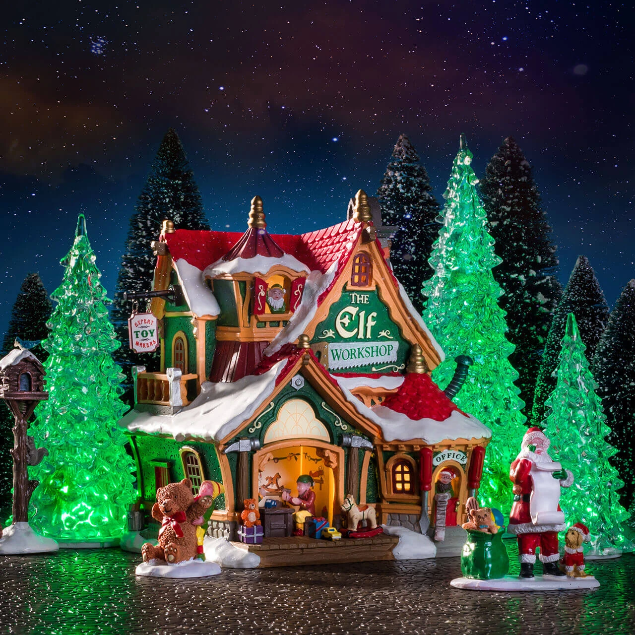 Lemax 3 Color Crystal Lighted Tree - 4 Piece Set 6 Lemax 3 Color Crystal Lighted Tree - 4 Piece Set - Image 4