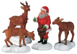 Lemax Santa Feeds Reindeer - Set Of 4 -Lemax m6uhiavfv64zfehjem94