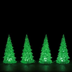 Lemax 26 Lemax 3 Color Crystal Lighted Tree - 4 Piece Set