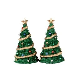 Lemax Classic Village Christmas Trees - 2 Piece Set
