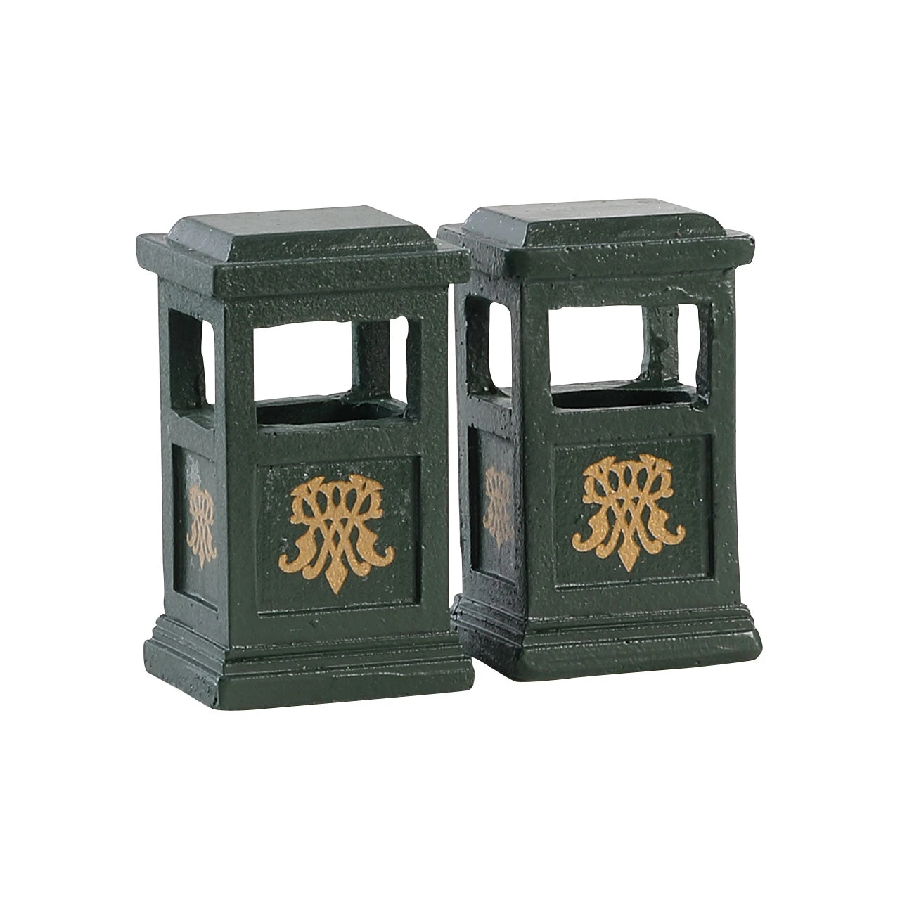 Lemax Green Trash Can - 2 Piece Set 4 Lemax Green Trash Can - 2 Piece Set - Image 2